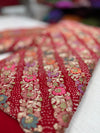 Handloom Pure Khaddi Georgotte Kadwa Zari Rai Bandhej Saree