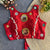 Red Mirror work Gamthi Blouse