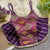 Deep Purple Designer Strap Pure Silk Blouse with Real Kodi Border
