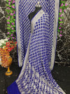 Pure Khaddi Georgotte Banarasi Nakshi Bandhej Saree in Royal Blue