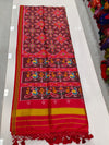 Pure Bhagalpuri Silk Patola Sareesin Red - Peacock