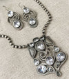German Silver Ganesha Necklace with earrings