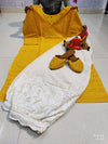 Mustard Yellow Sequin Chikankari Salwar Suit Afghani pant