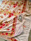 Designer Pure Kashmiri Crepe Silk Aari work Saree