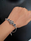 German Silver Oxidized Monalisa cut stone embedded Bracelets