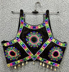 Black Gamthi work Strap Sleeveless Blouse