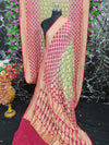 Pure Khaddi Georgotte Banarasi Nakshi Bandhej Saree in Dual Tone