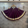 Deep Wine purple Flairy Gota lappa border Chaniya Lehenga Skirt