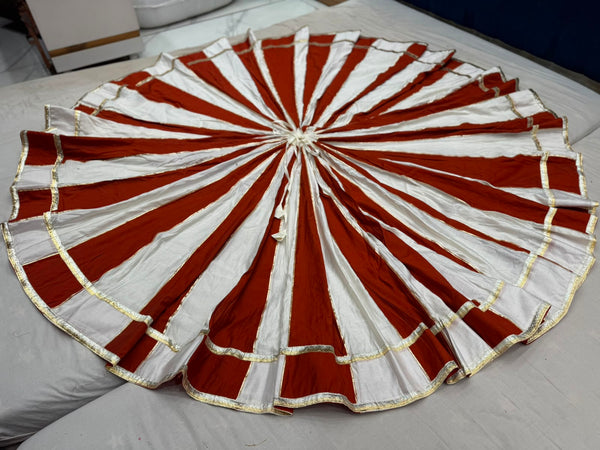 Dual Color Flairy Gota border Chaniya Lehenga Skirt