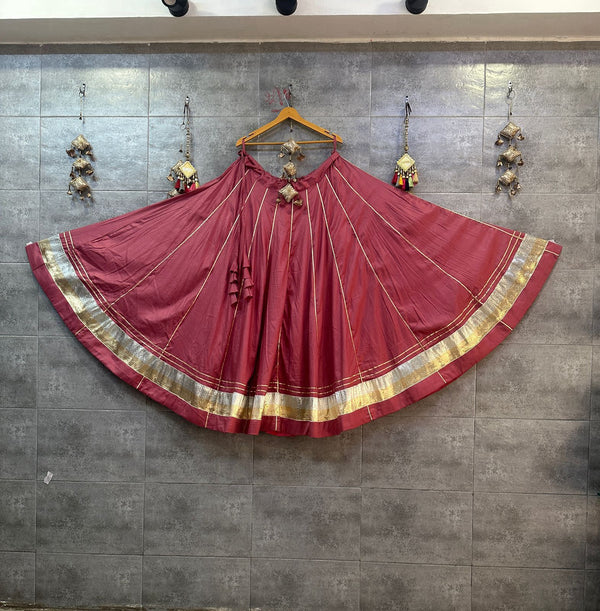 Flairy Gota lappa border Chaniya Lehenga Skirt