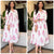White Floral printed Frock style Midi dress