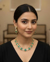 Statement Semi Precious Stones Choker Necklace with Earrings