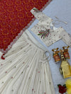 Cream off white Soft Tissue silk Lehenga Choli set