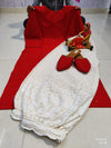 Red Sequin Chikankari Salwar Suit Afghani pant