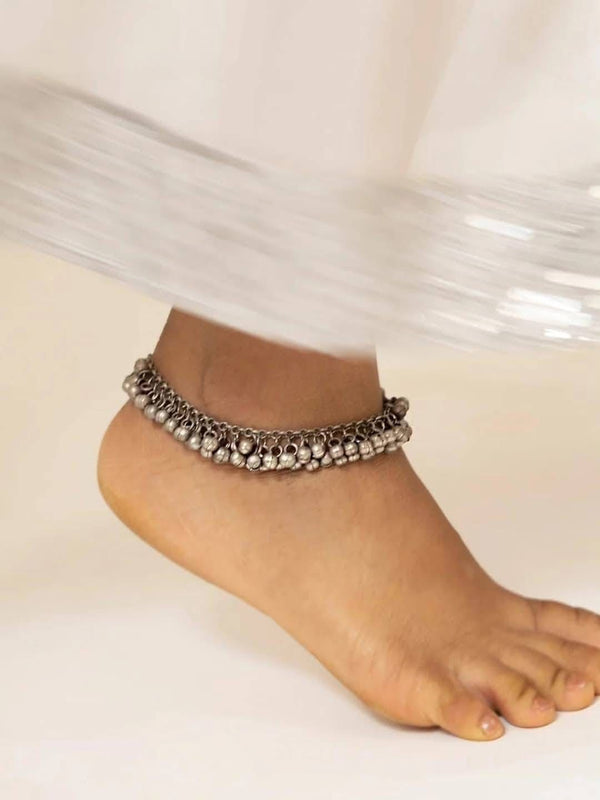 Pure German silver oxidized Anklet/Payal