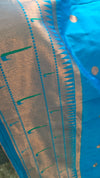 Teal Blue Peacock color Designer Soft Silk Paithani Saree