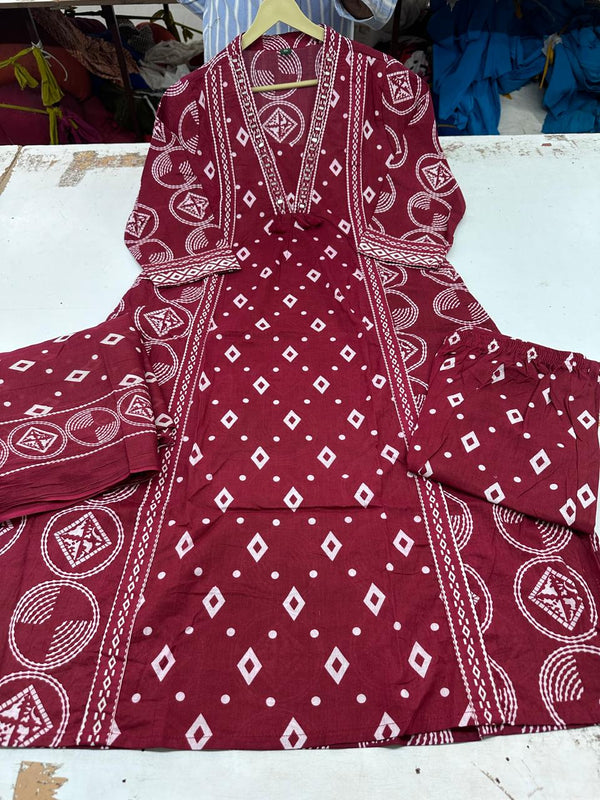 Jaipuri Printed Cotton Salwar Suit Set with Dupatta