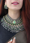Afghani style Multi layered Choker necklace with Jhumki earrings