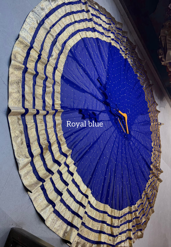 Flairy Gota border Zari Butti Georgotte Chaniya Lehenga Skirt