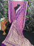 Pure Khaddi Georgotte Banarasi Nakshi Bandhej Saree in Purple Rani Pink