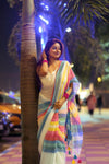 Rangeela Pure Mul-cotton Stripe Sari