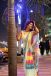 Rangeela Pure Mul-cotton Stripe Sari