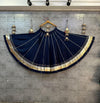 Dark Blue Flairy Gota lappa border Chaniya Lehenga Skirt