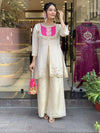 Off White Designer Bandhej Coord Sets
