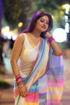 Rangeela Pure Mul-cotton Stripe Sari