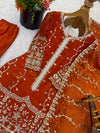 Orange PartywearSalwar Suit