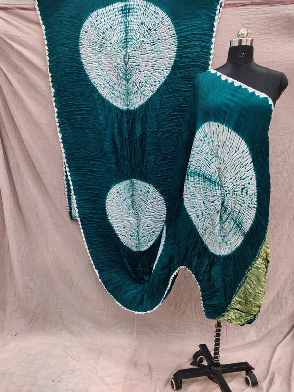 Pure Modal Silk Shibori Tissue Gold Lagdi Pallu Saree