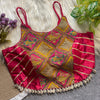 Hot Pink Rani Designer Strap Pure Silk Blouse with Real Kodi Border