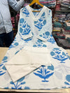 Jaipuri Mal Cotton Kalamkari Printed Kurti Pallazo Set