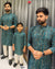 Green Men's Indian Bandhni printed Kurta pant set