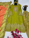 Punjabi style Festive wear Designer Kurta Dhoti and Dupatta set