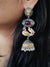 Long Peacock Statement Dual Tone German Silver Jhumkas