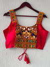 Starp Sleeveless Cotton Blend Kutchi Gamthi Work Blouse