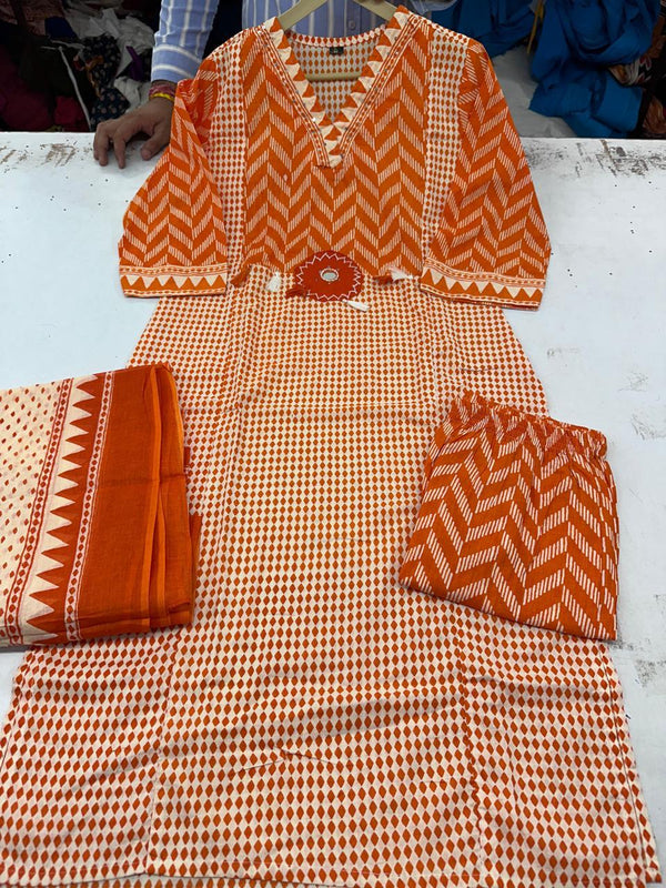 Jaipuri Cotton Patchwork Salwar suit set