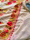 Designer Pure Kashmiri Crepe Silk Aari work Saree