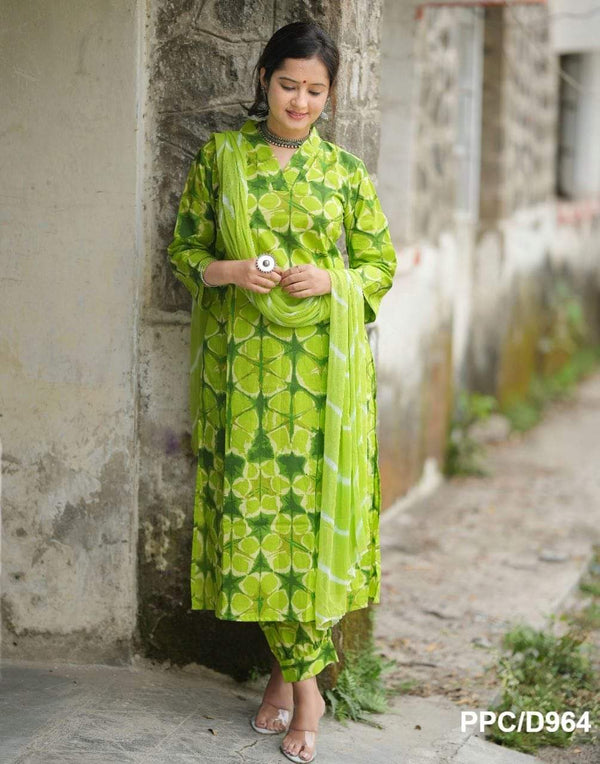 Green Afghani pant kurta salwar suit set