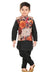 Black Kids Kurta pant with Floral Jacket