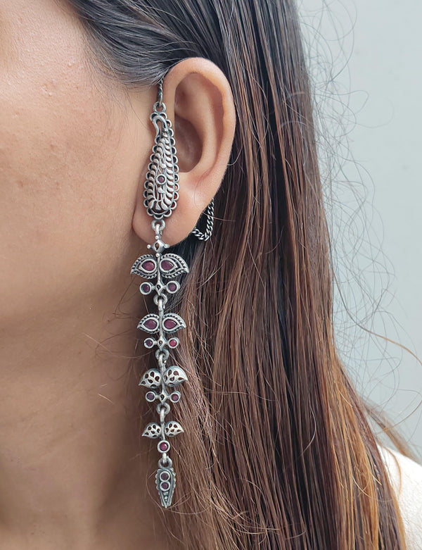 Dainty Long Statement German Silver Jhumkas