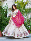 Cream off white Soft Tissue silk Lehenga Choli set