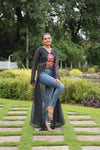 Indowestern Ethnic front open long dress