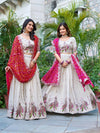 Cream off white Soft Tissue silk Lehenga Choli set