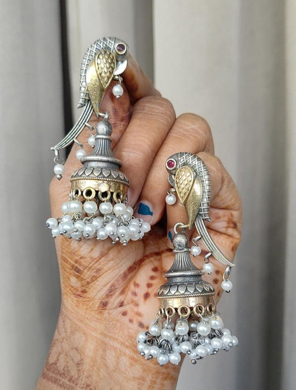 Statement Long Lightweight Anti Tarnish Peacock Jhumka