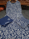 Pure cotton Printed Royal blue salwar suit