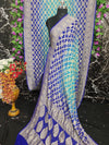 Pure Khaddi Georgotte Banarasi Nakshi Bandhej Saree in Dual Tone