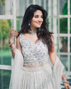 Shimmer Sequin Grey party wear lehenga choli set
