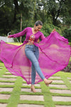 Indowestern Ethnic front open long dress